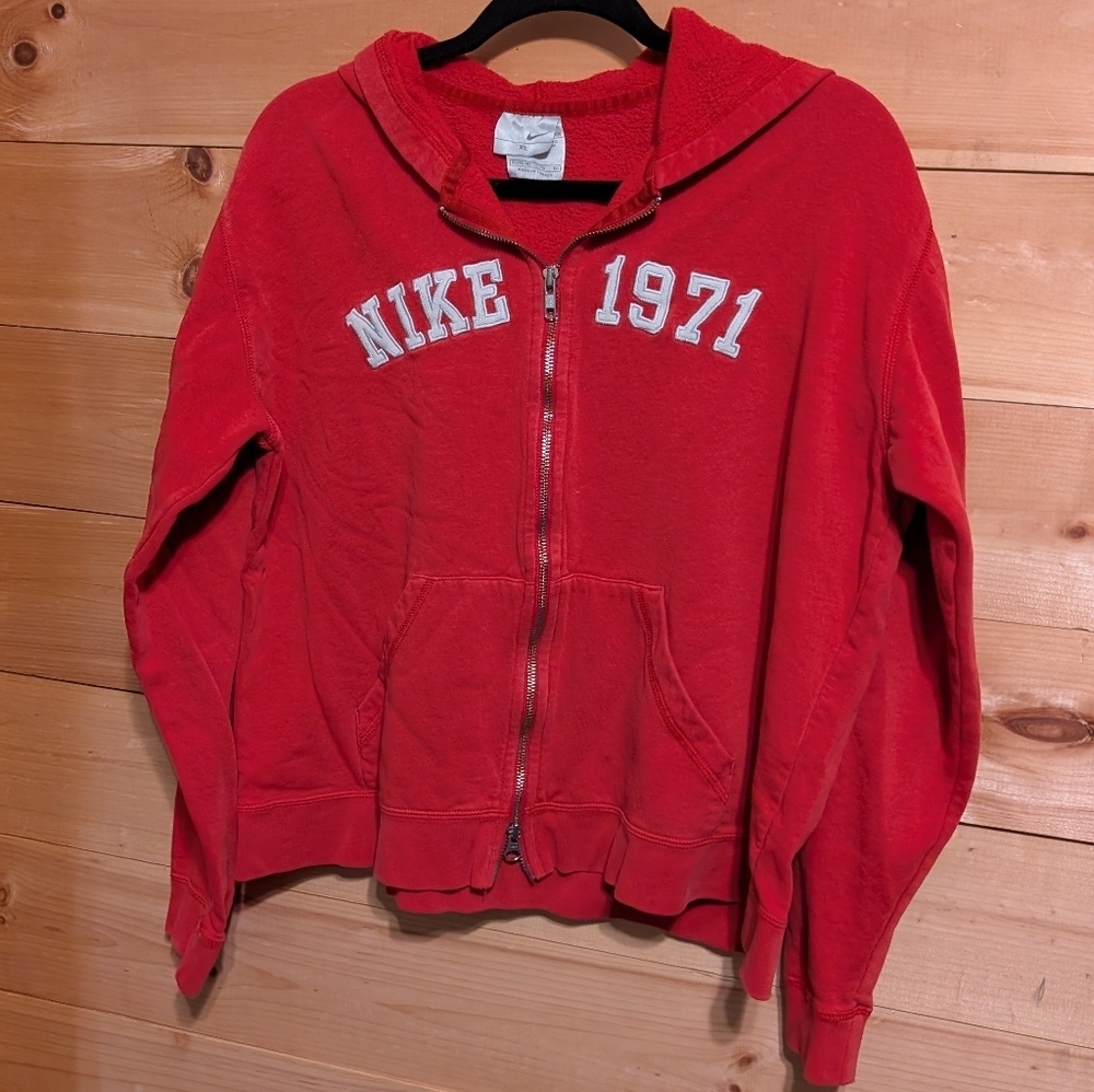 Nike Womens Red Hoodie with White Accents, Excellent Condition Xl